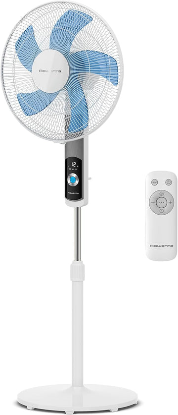 Rowenta Turbo Silence, Ventilateur sur pied, Silencieux, Puissant, Design durable, Écoénergétique, Timer 12h VU5650F0, Blanc