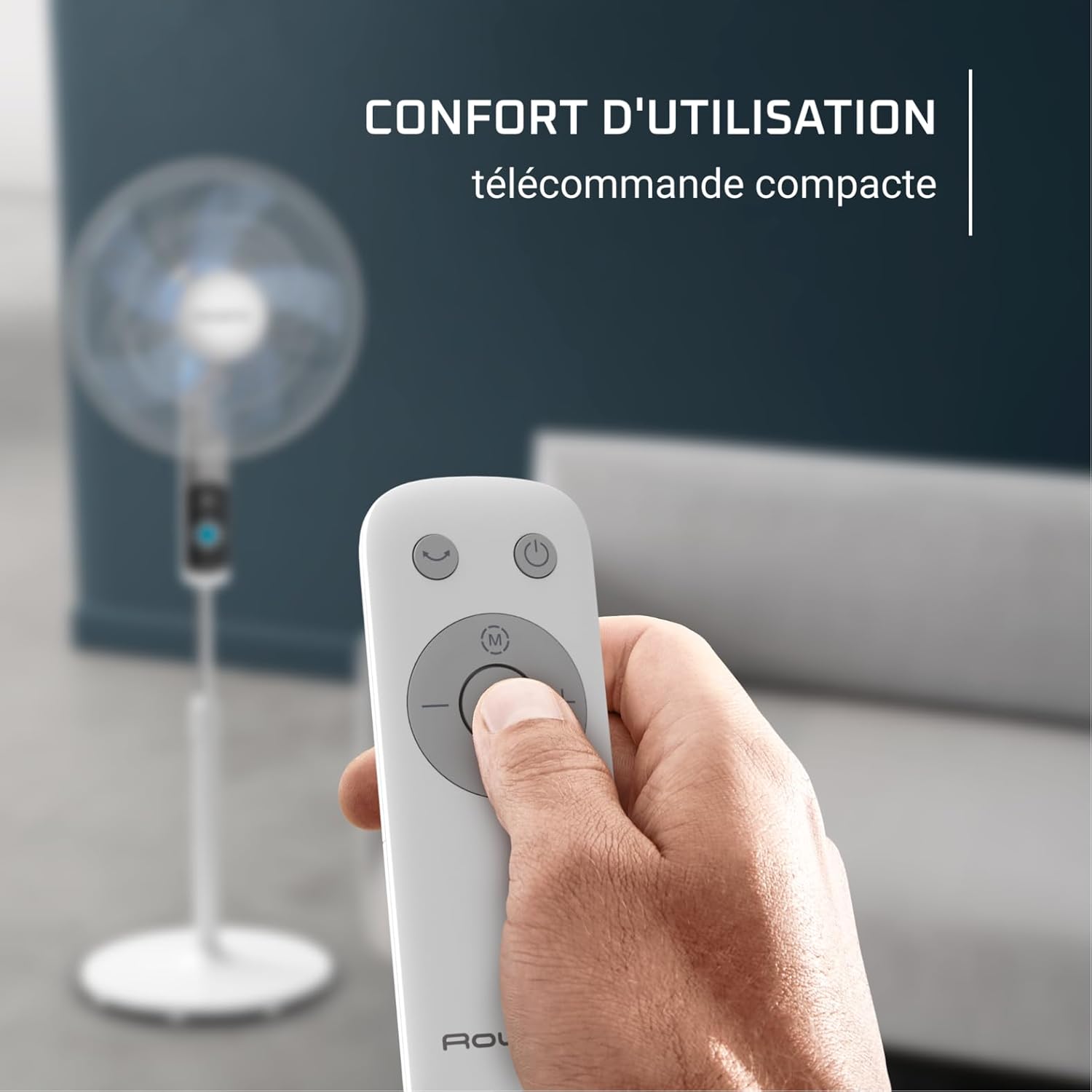 Rowenta Turbo Silence, Ventilateur sur pied, Silencieux, Puissant, Design durable, Écoénergétique, Timer 12h VU5650F0, Blanc